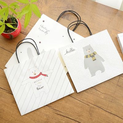 White Shopping Twisted Handle Recyclable Printed Kraft Paper Bags