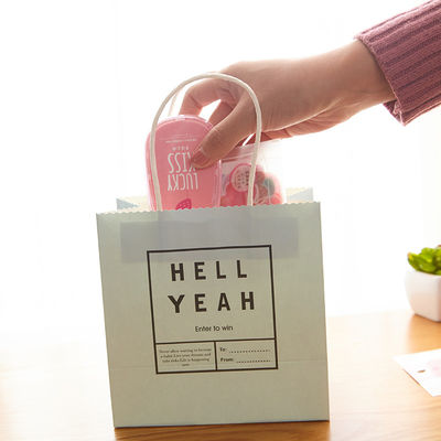 Eco Friendly Gift Shopping Handle 150GSM Printed Kraft Paper Bags