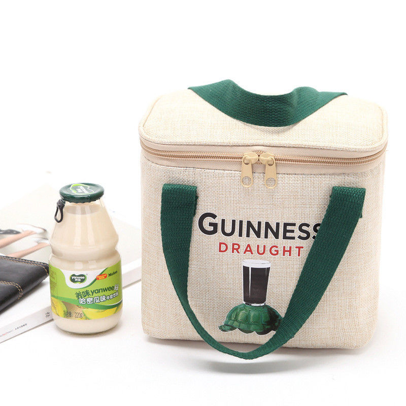 PE Foam Aluminum Foil Lunch Picnic Jute Cooler Bag
