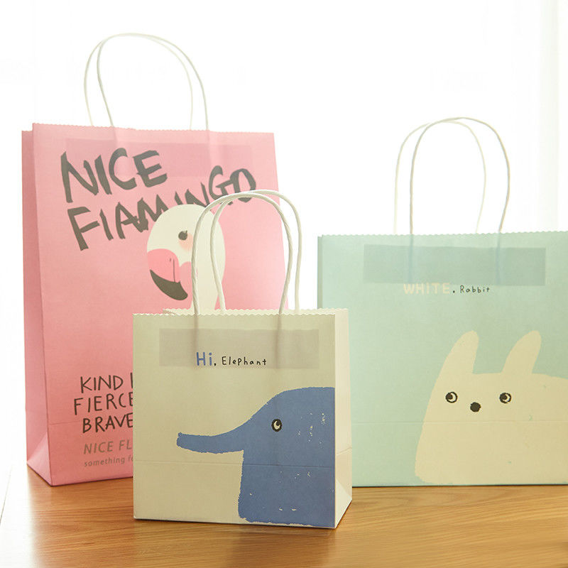 Eco Friendly Gift Shopping Handle 150GSM Printed Kraft Paper Bags