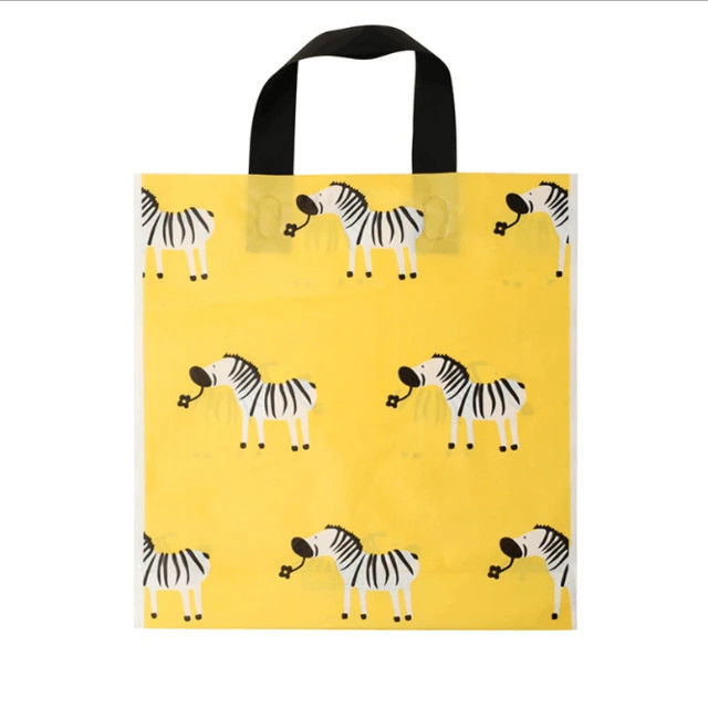Plastic Reusable Yellow Shopping Tote Bag
